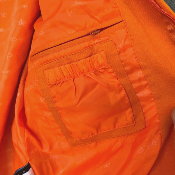 Pelle Pelle Track Jacket Mens Large Orange logo missing Pockets Lined Active - Picture 9 of 11